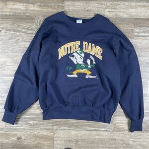 Vintage Champion Notre Dame Navy Crewneck Sweatshirt Made in USA